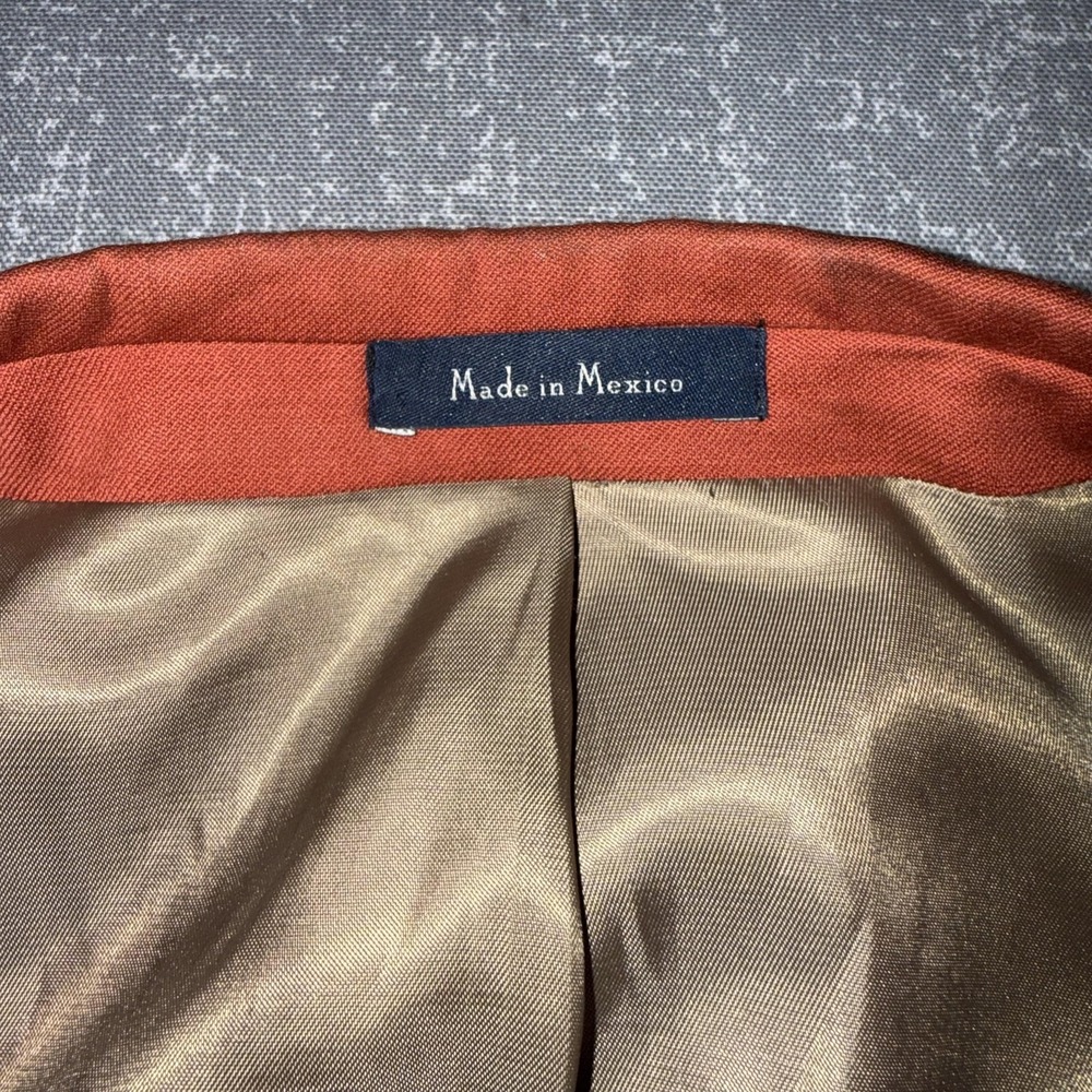 Turnbury Blazer Mens 50R Orange Wool Blend Two Button Sport Coat Jacket - Picture 3 of 11